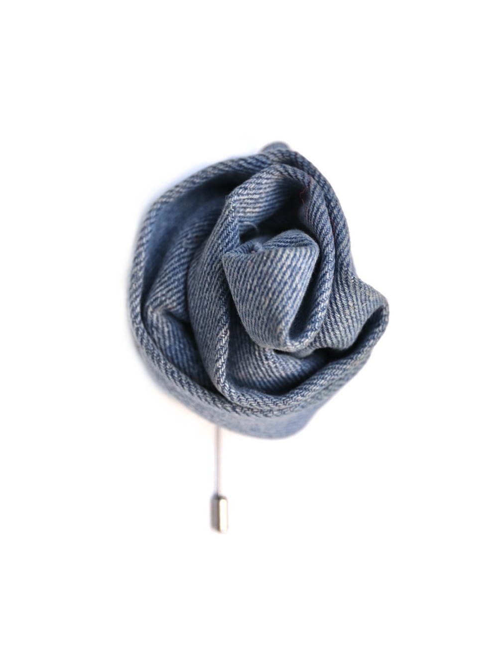 Denim Fabric Flower Brooch